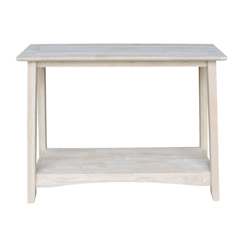 Unfinished Solid Parawood Console Table | Natural Wood, Entryway & Hallway