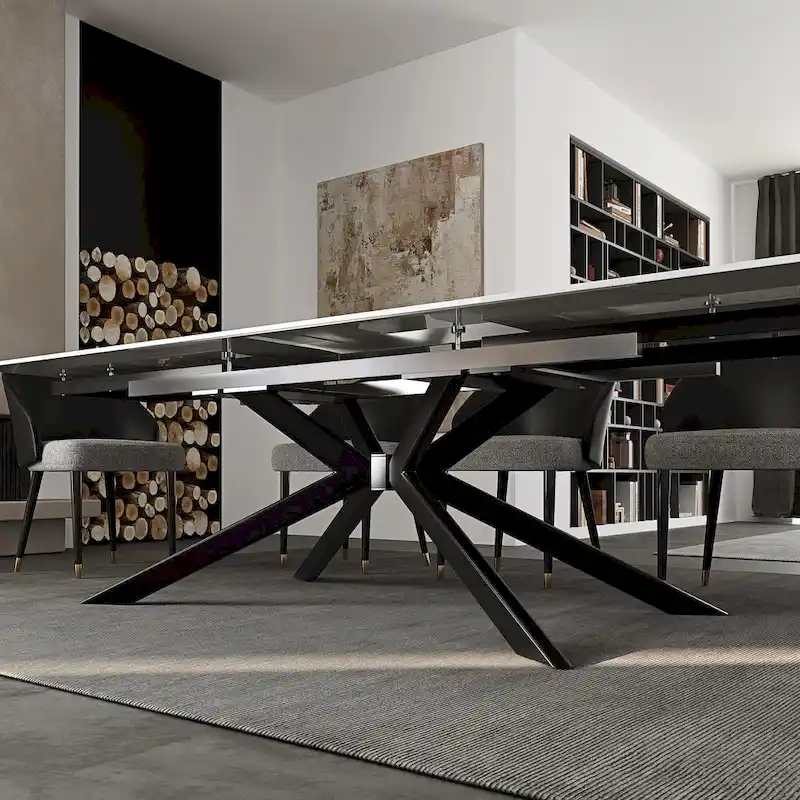 110.24  Extendable Rectangular Sintered Stone Dining Table - 78.74  to 110.24