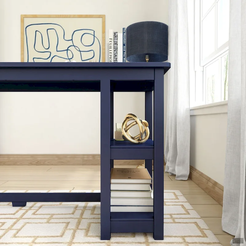 Computer Desk with Bookshelves - Wood Finish