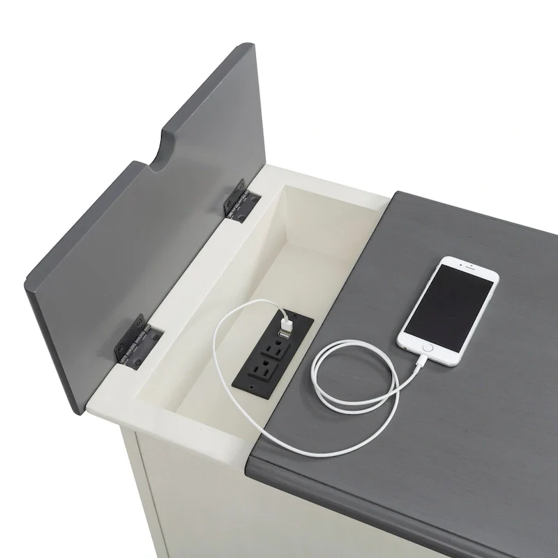 Elegant Chairside Table with Power