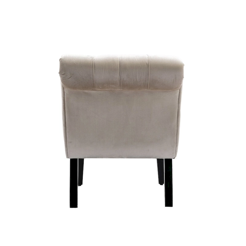 Velvet Armless Accent Chair, Button Tufted Slipper Chair, Side Chair, Lounge Chair