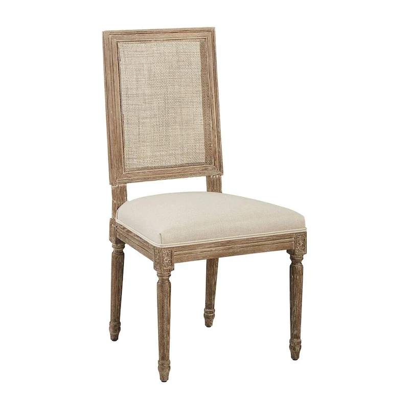Neutral Linen Upholstered Oak Dining Chair, Set of 2