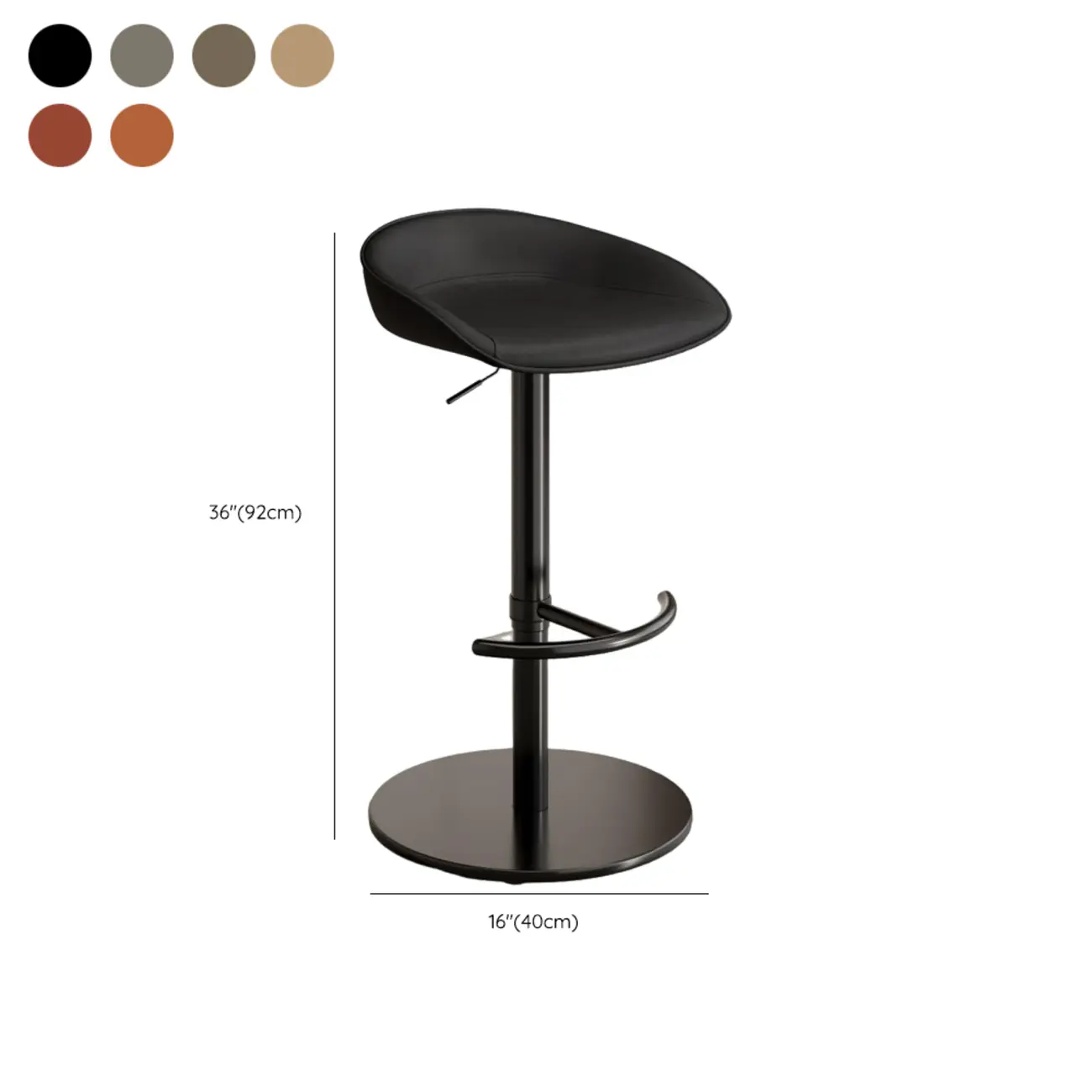 Industrial Modern Pedestal Leather Bar Stools
