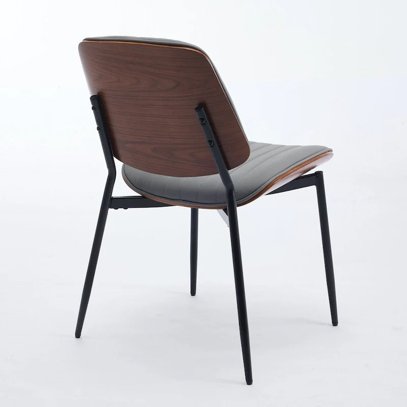 GDFStudio Mid Century Modern Armless Upholstered Dining Chairs with Metal Legs