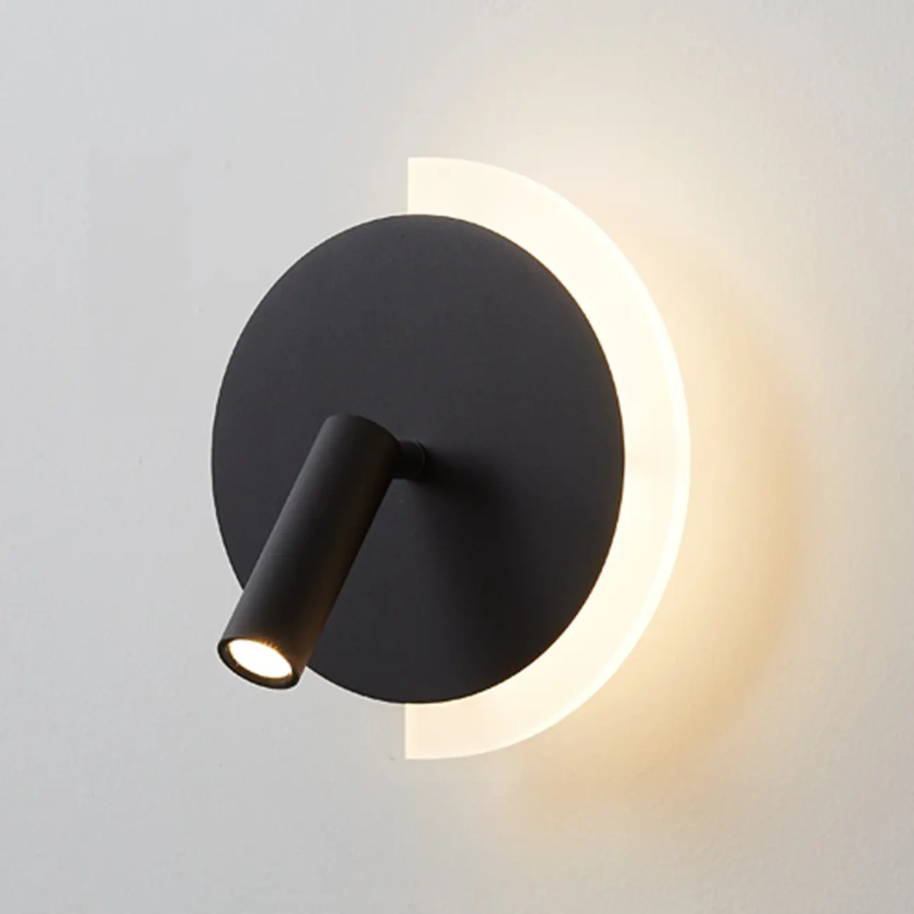 Mini Geometric 2-Light Black-Gold Wall Sconce in Rotatable