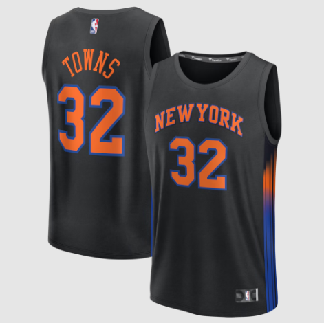 Karl-Anthony Towns New York Knicks Fanatics Fast Break Jersey - Statement Edition - Black
