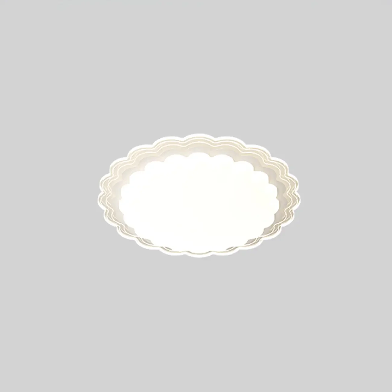 Modern White Artistic Rectangular Flush Mount Ceiling Light