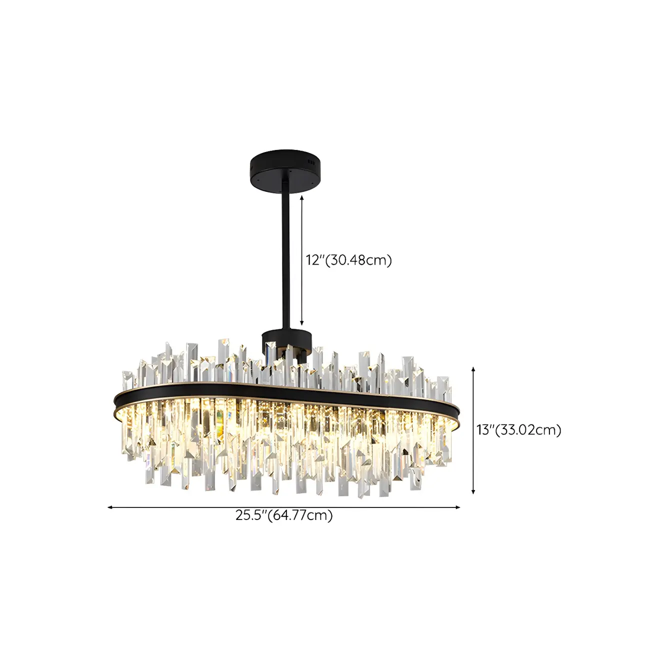 Modish Modern Black Crystal Island Pendant Light