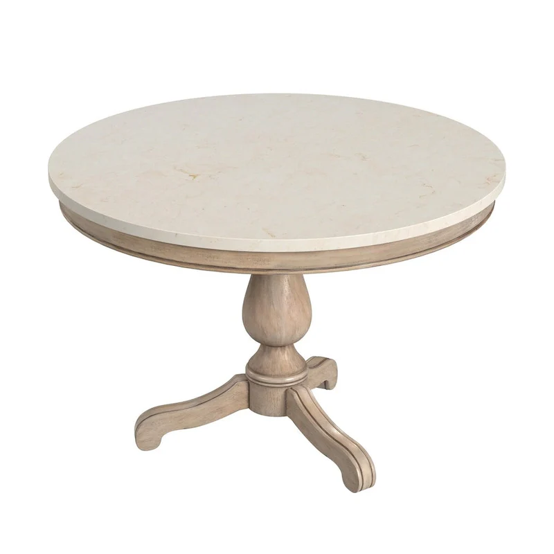 Danielle 44  Round Pedestal Marble Dining Table