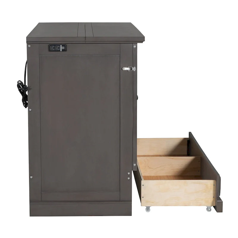 Solid Pine Murphy Bed Chest Cube Cabinet Bed with Drawer