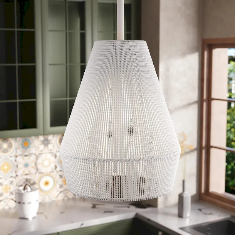 Acroma 1-light Farmhouse Coastal Rattan Kitchen Island Pendant - N/A