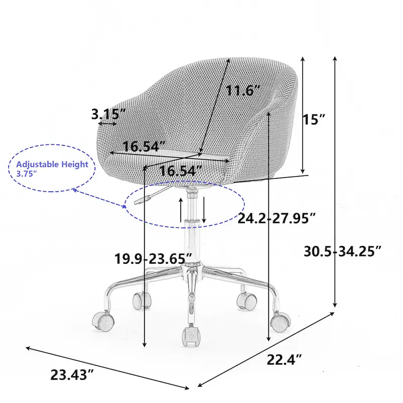 Mesh Fabric Home Office Swivel Chair