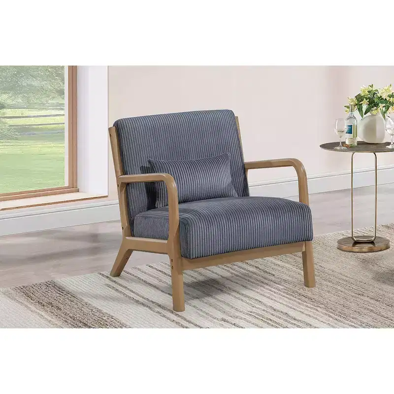 TUYOHW Modern Accent Chair,Armchair with Low Profile Design,Soft Corduroy Upholstery,Matching Pillow,Lounge Chair for Living Room,Reading Nook