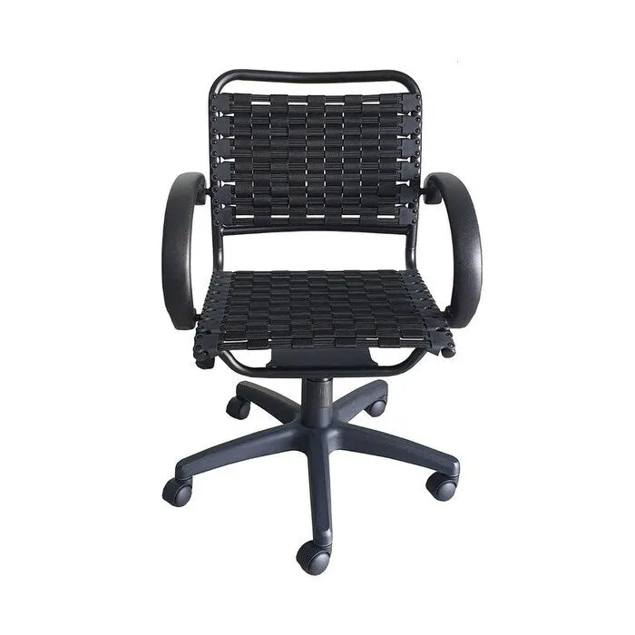 Black Bungee Office Chair with Arms, Single