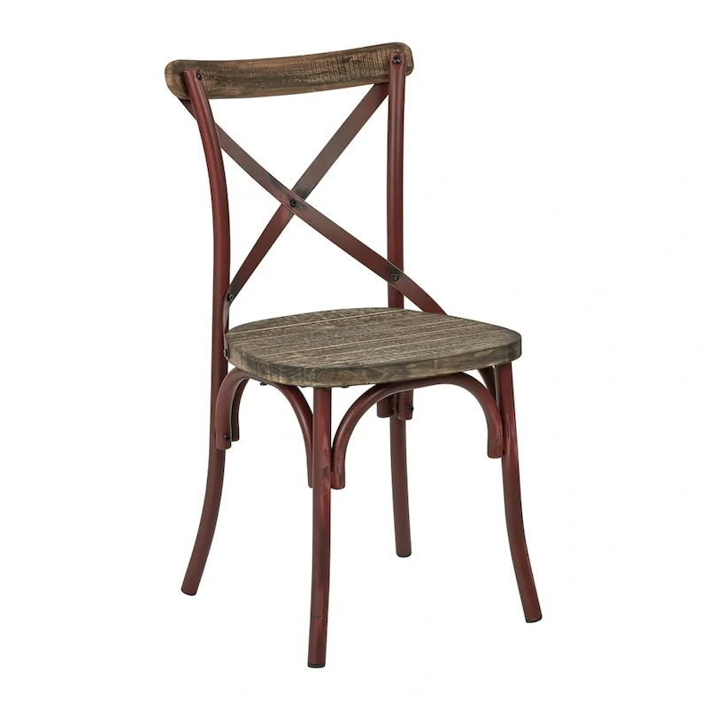 Somerset X Back Antique Metal Dining Chair