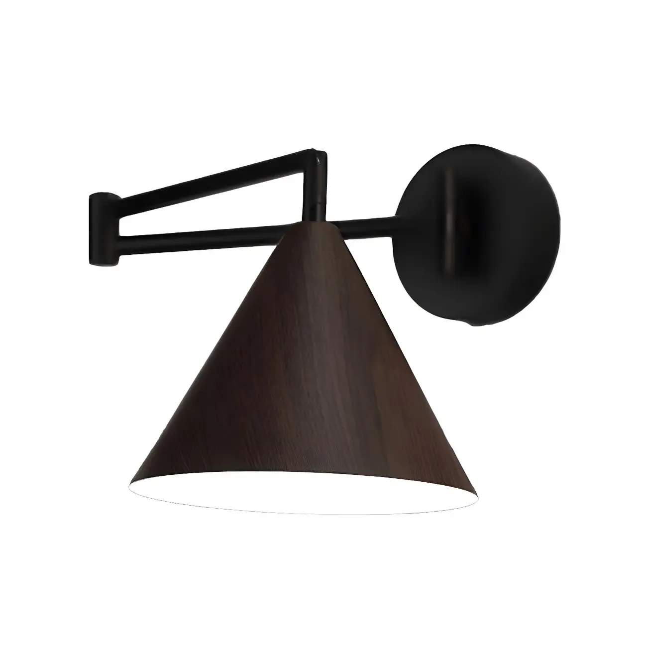 Modern Metal Black Cone Swing Arm Wall Light