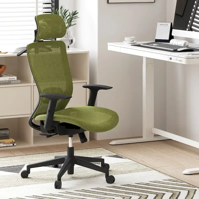 Ergonomic Office Desk Chair 360 Swivel Height Adjustable Mesh Chair Adjustable Headrest, Lumbar Support, Armrest