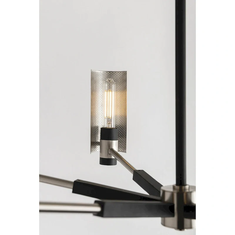 Pilsen 6-light Carbide Black with Satin Nickel Accents Pendant