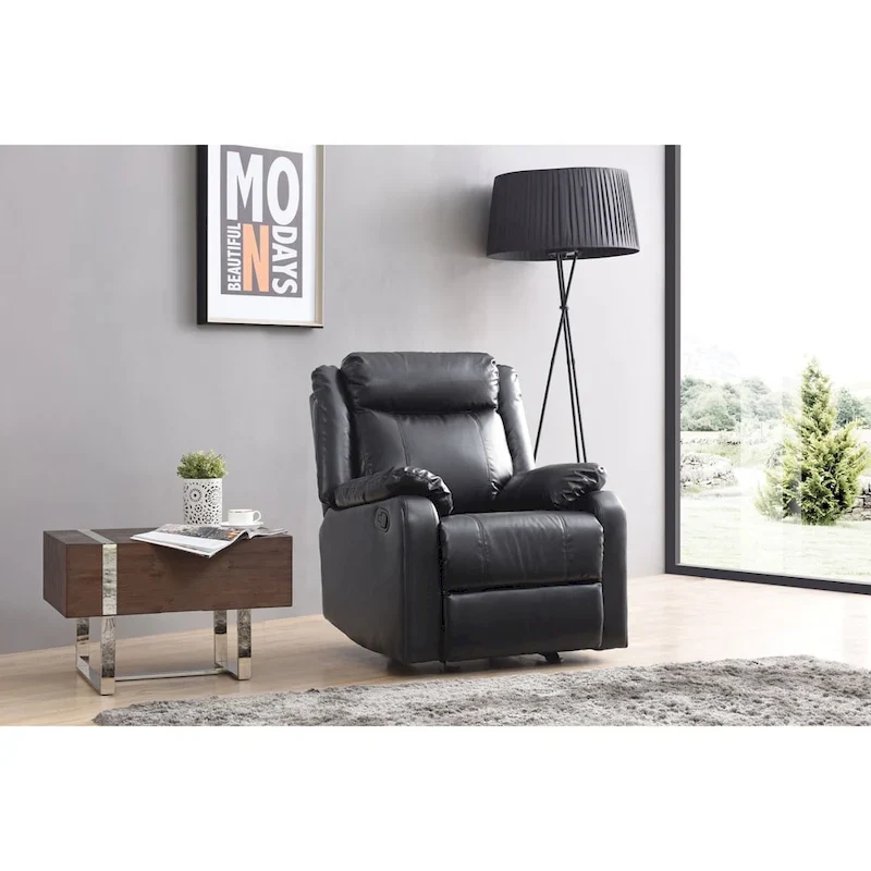 Faux Leather Rocking Recliner, Single Seat