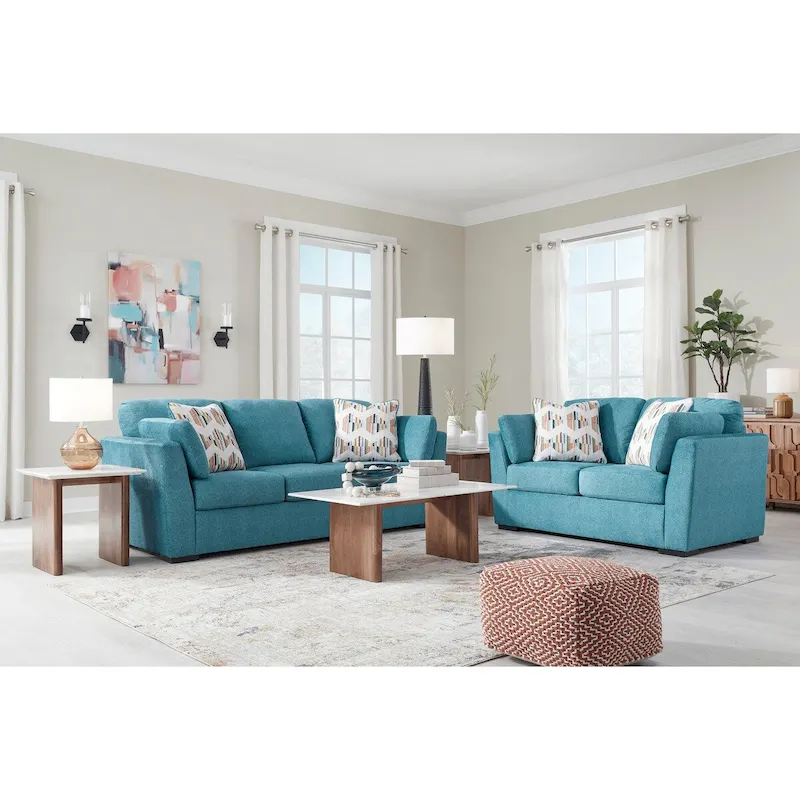 Roundhill Furniture Clareen 2-Piece Living Room Set, Sofa and Loveseat