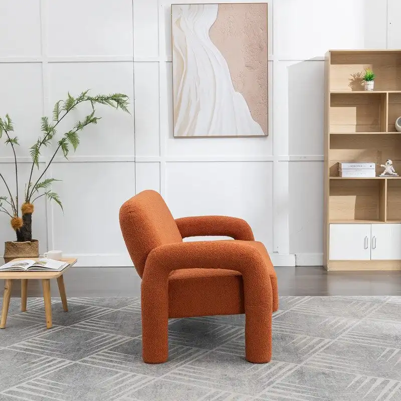 SEYNAR Mid-Century Modern Boucle 51 Solid Wood Curved Sofa