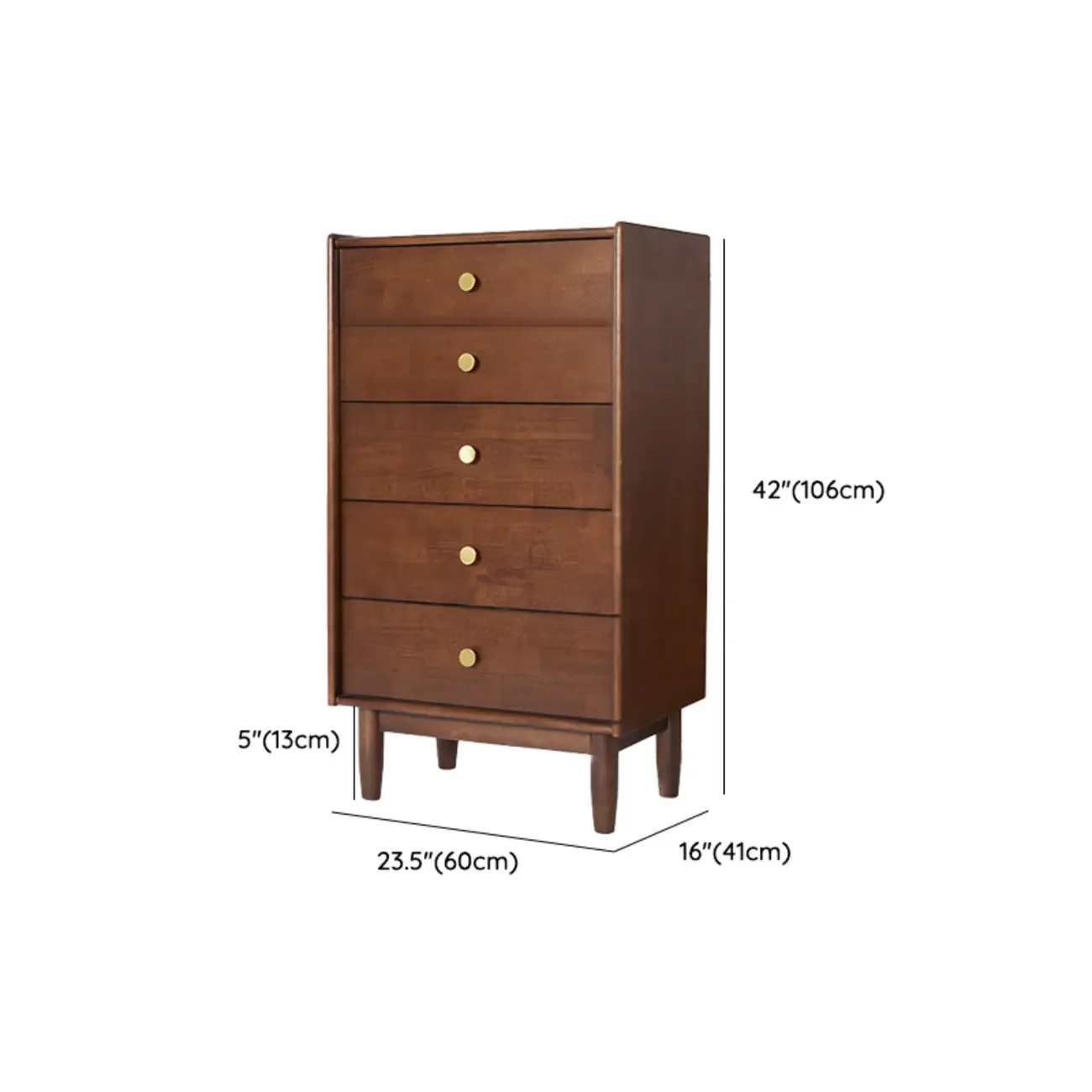 Traditional Brown Wooden Dresser with 6-Soft Closing Drawers