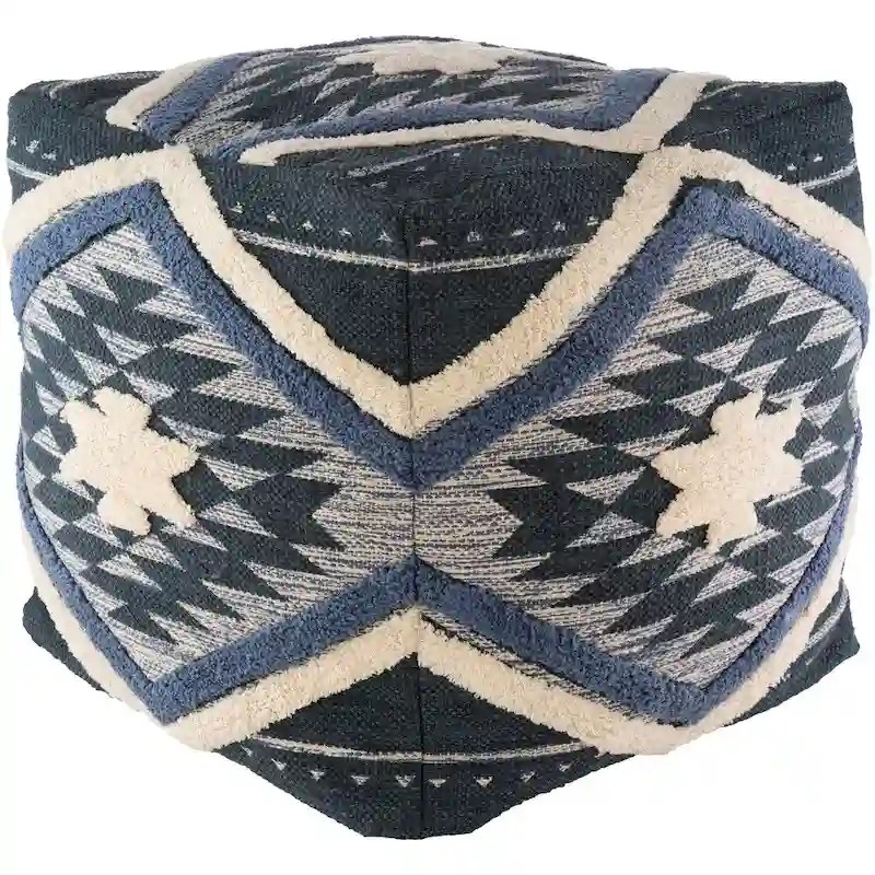 Boho Shag 18-inch Cube Pouf