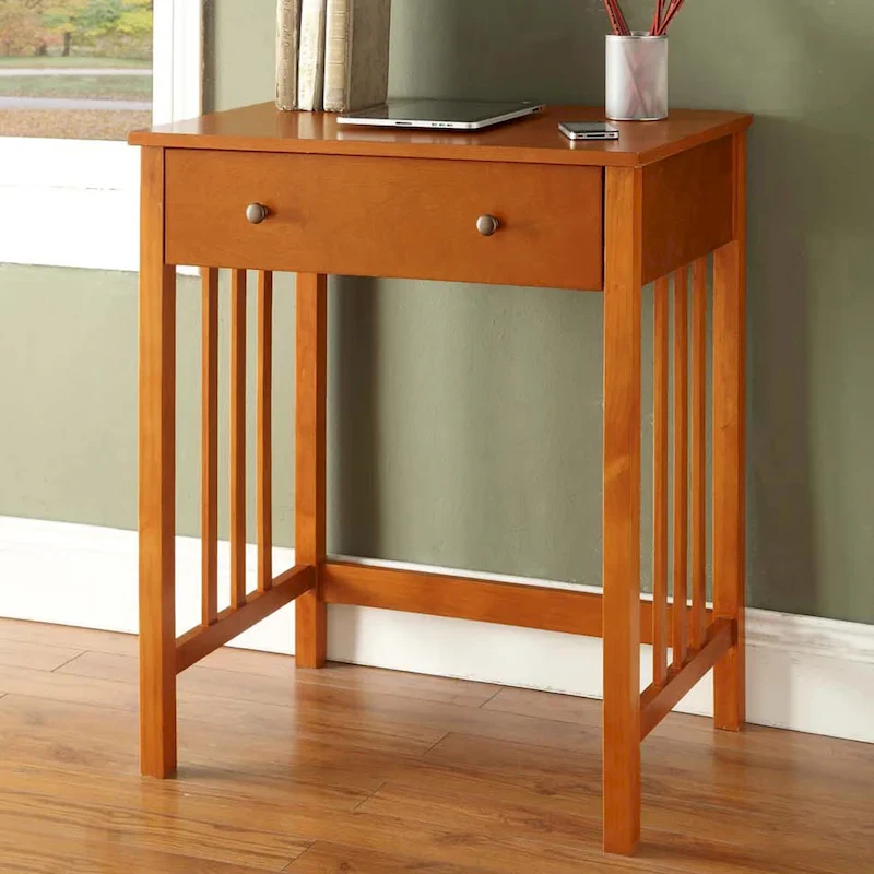 Oak / White / Espresso / Driftwood Mission Style Desk with Sliding Keyboard Drawer - Single Use