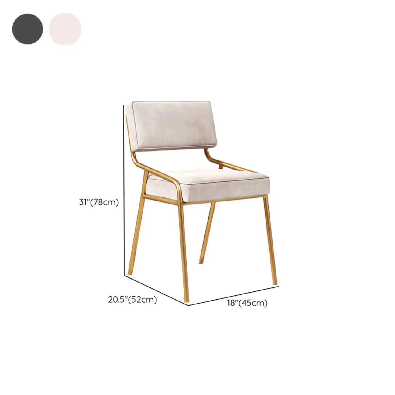 Modern Rectangle Faux Leather Open Back Dining Chair