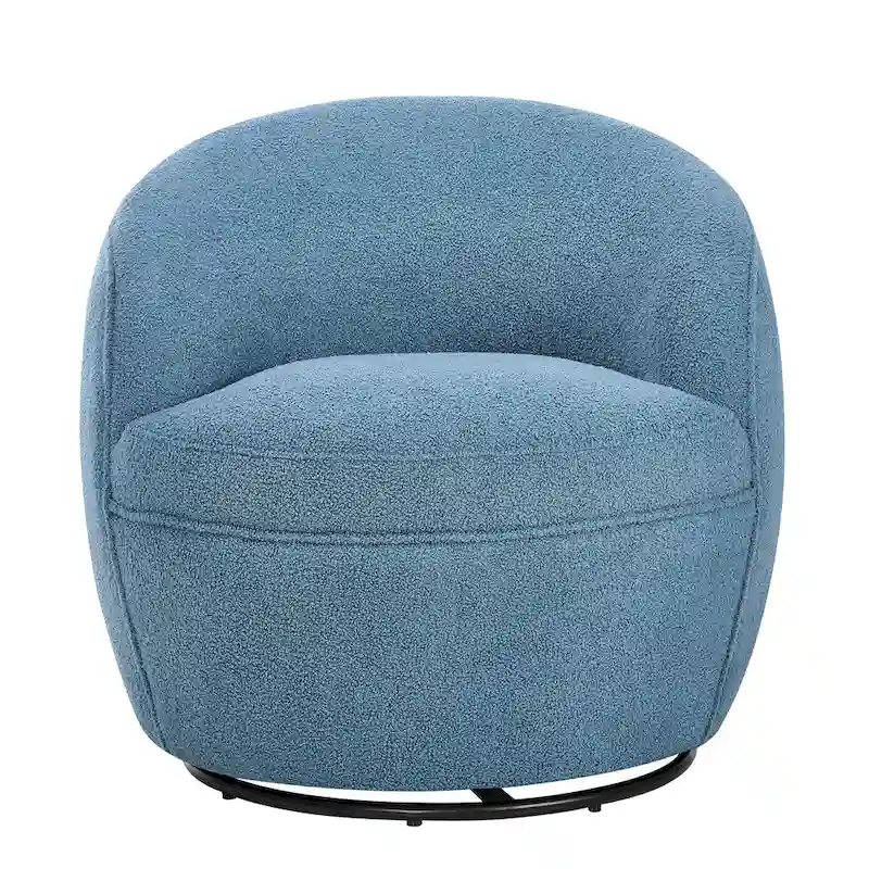 Roundhill Furniture Galleria 360 Swivel Teddy Sherpa Fabric Barrel Chair