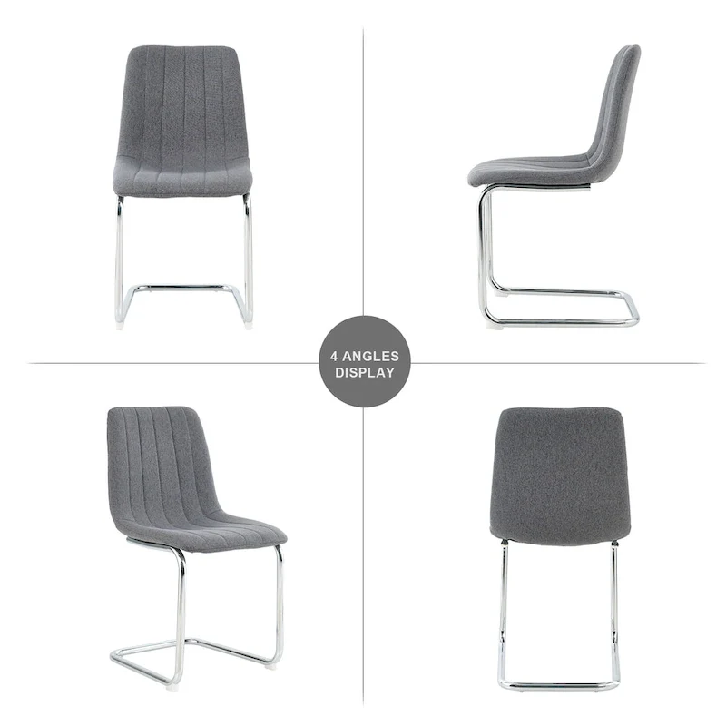 Set of 4 Modern Dining Chair with Metal Legs