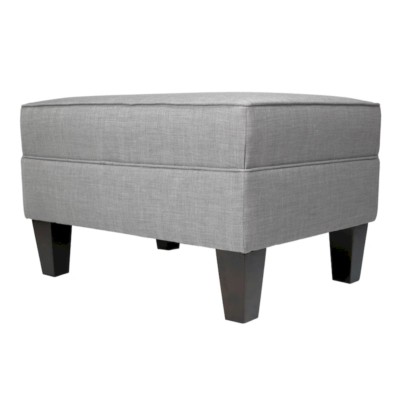 MJL Furniture Parker Fabric Upholstered Square Welted Ottoman