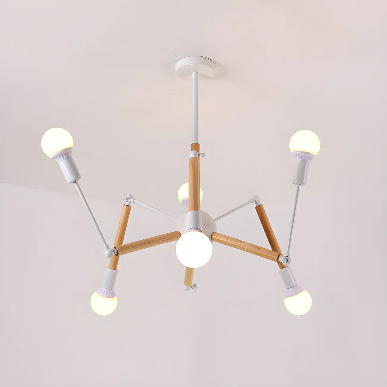 Modern Multi-Light Metal Adjustable Downrod Sputnik Chandelier
