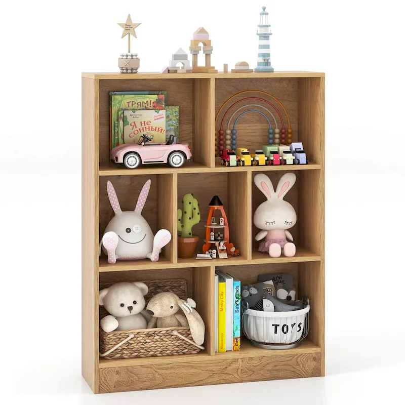Costway 7-Cube Bookcase for Kids 41 Wooden Toy Storage Organizer - See Details