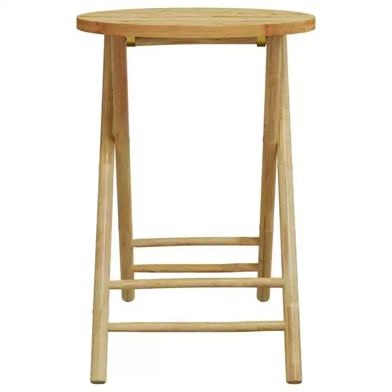 vidaXL Bistro Set Natural Bamboo 2-Seater Foldable Bistro Set