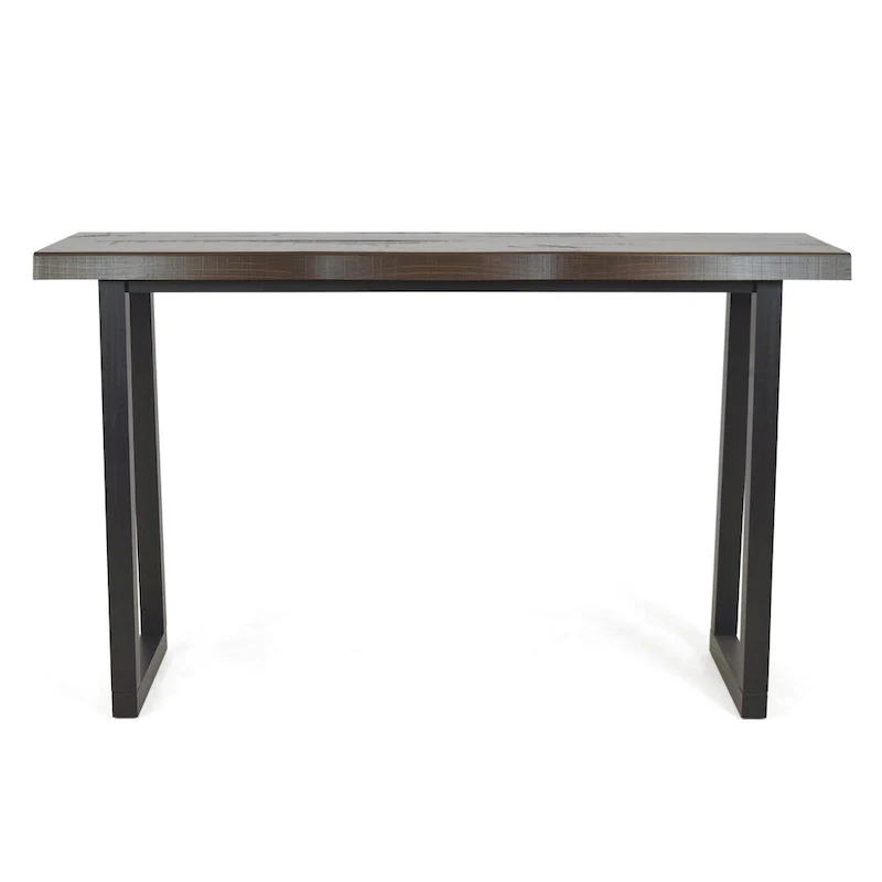 Steve Silver Joliet Live Edge Distressed Cherry and Ebony Console Bar Table