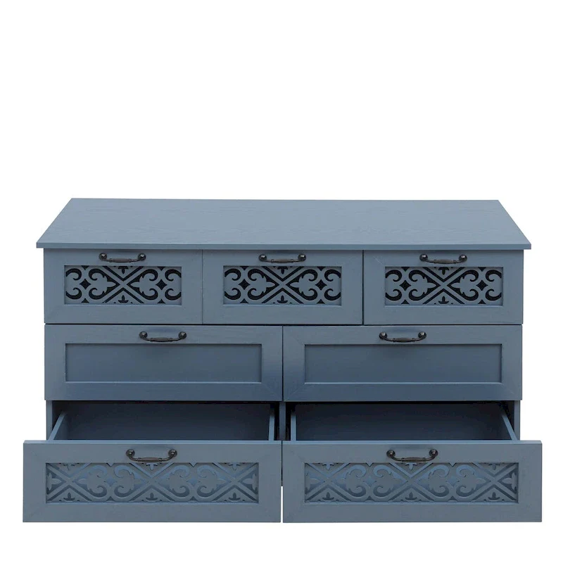 7 Drawer Cabinet,With Black Metal Handle