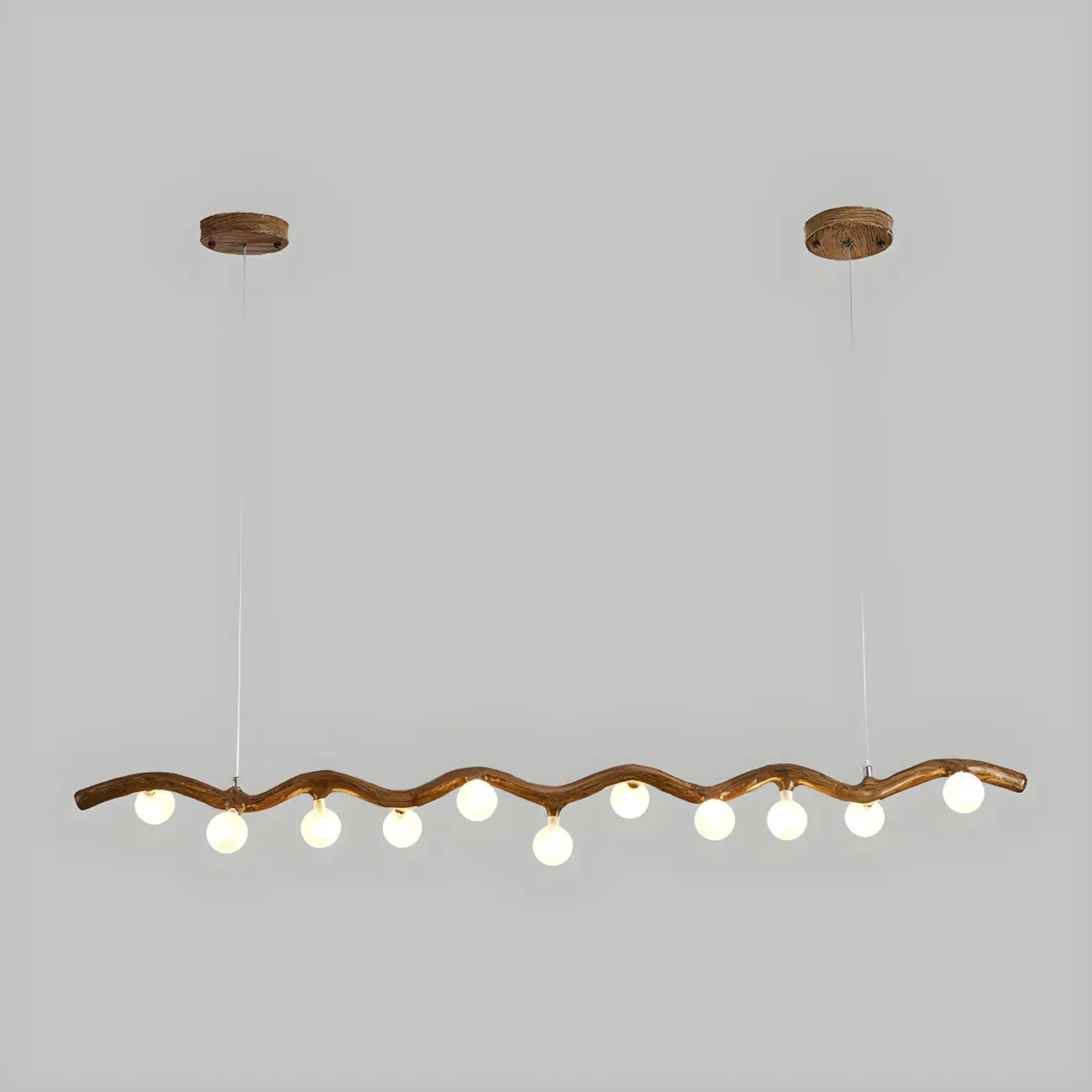 Modern Brown Glass Linear Island Pendant Light