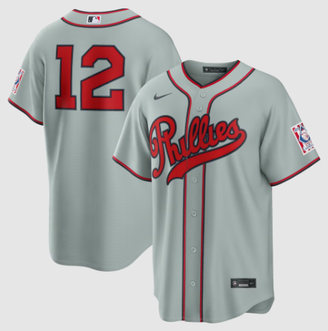 Philadelphia Phillies Kyle Schwarber Gray 2026 Field of Dreams Stadium Jersey