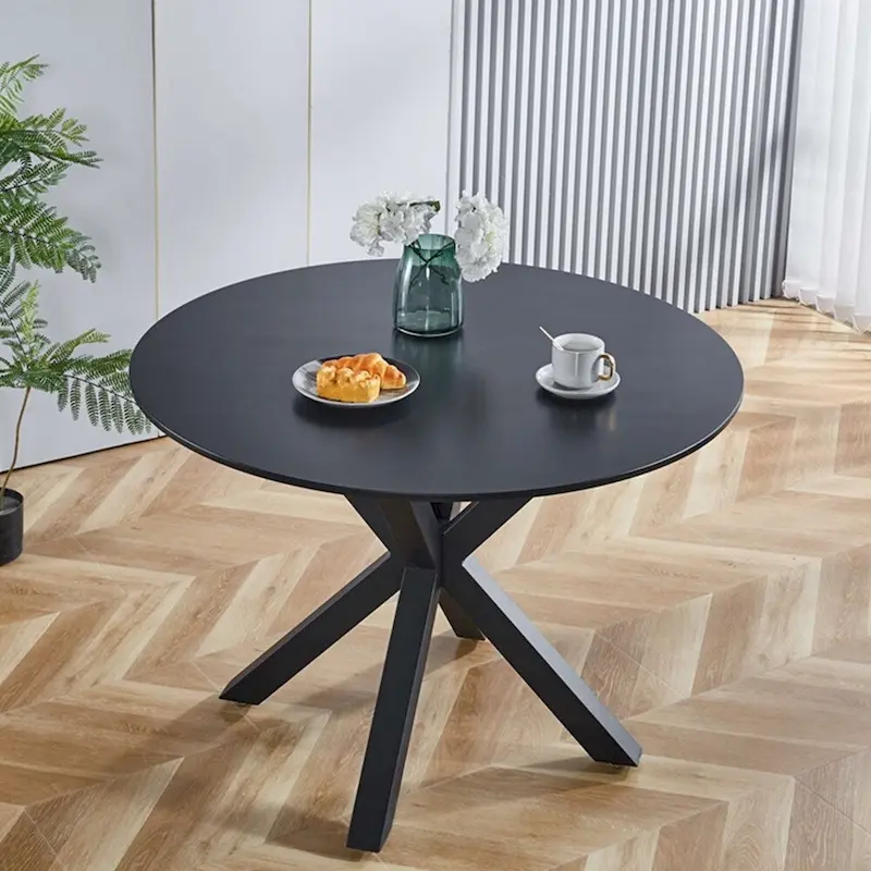 Round Mid-century Dining Table for 4-6 people With Pedestal Base