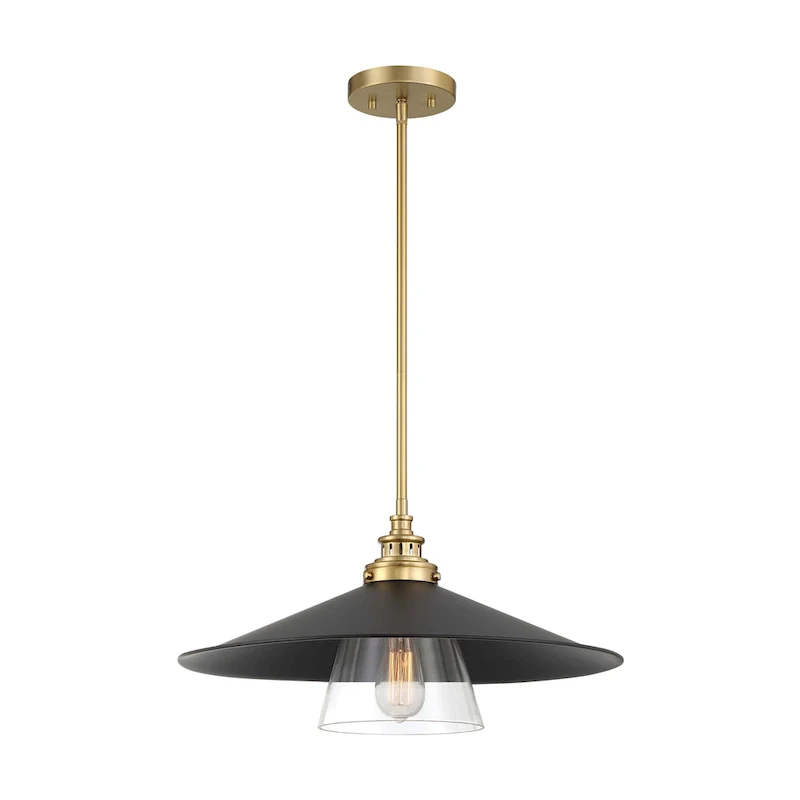 Minka Lavery Segan Coal And Soft Brass Pendant Light