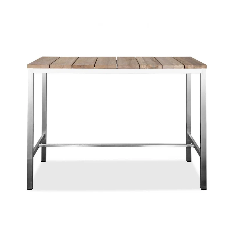 Wood Brown & Silver Dining Table, Seats 6