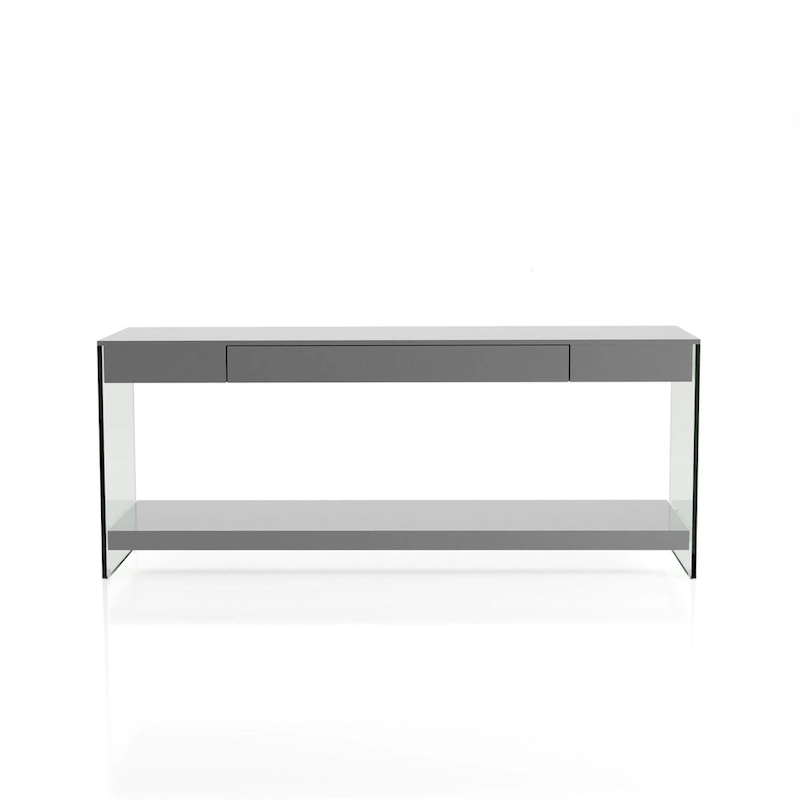 Takamura Modern 60-inch Glass 1-Shelf 1-Drawer TV Console by Strick & Bolton