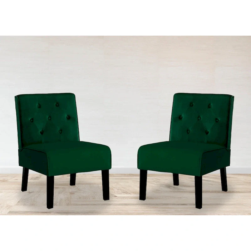 Nixon Velvet Tufted Back Accent Chair Set of 2