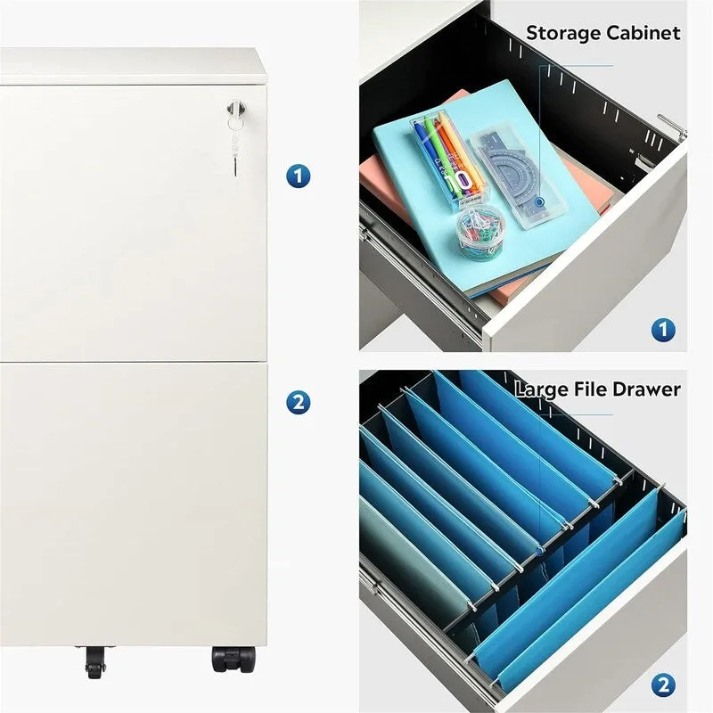 2-Drawer Mobile File Cabinet