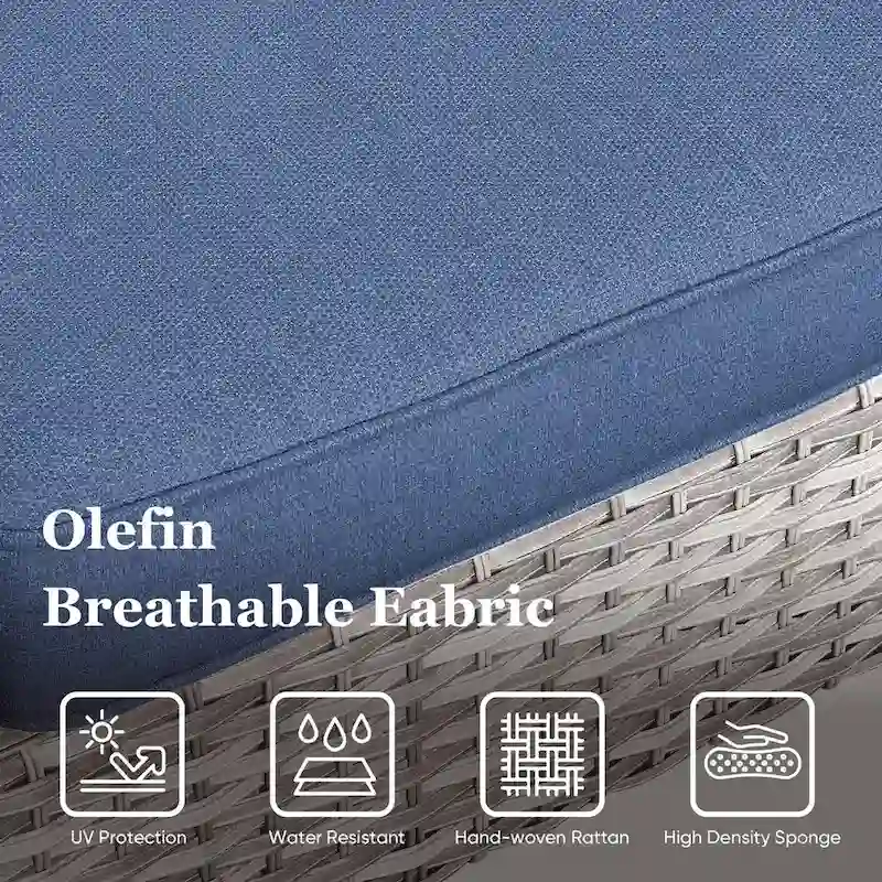 Patio Chairs Set of 2 PE Wicker Chairs - Light Grey