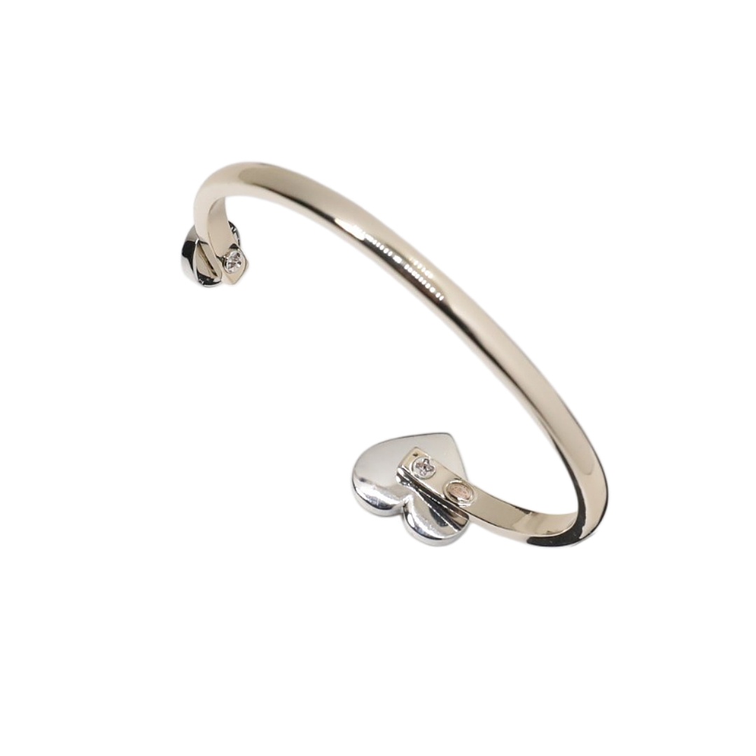 CCS173 Chanel crystal heart bangle bracelet - ccjewelryacc