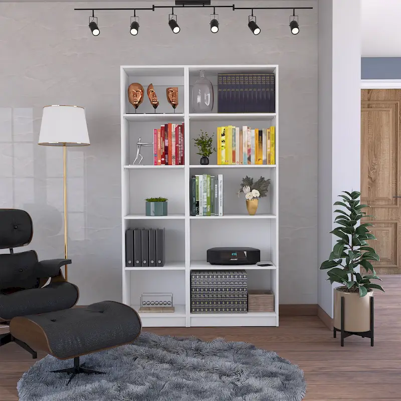 2-Piece Bookcase Set – Wide 5-Shelf and Narrow 4-Shelf