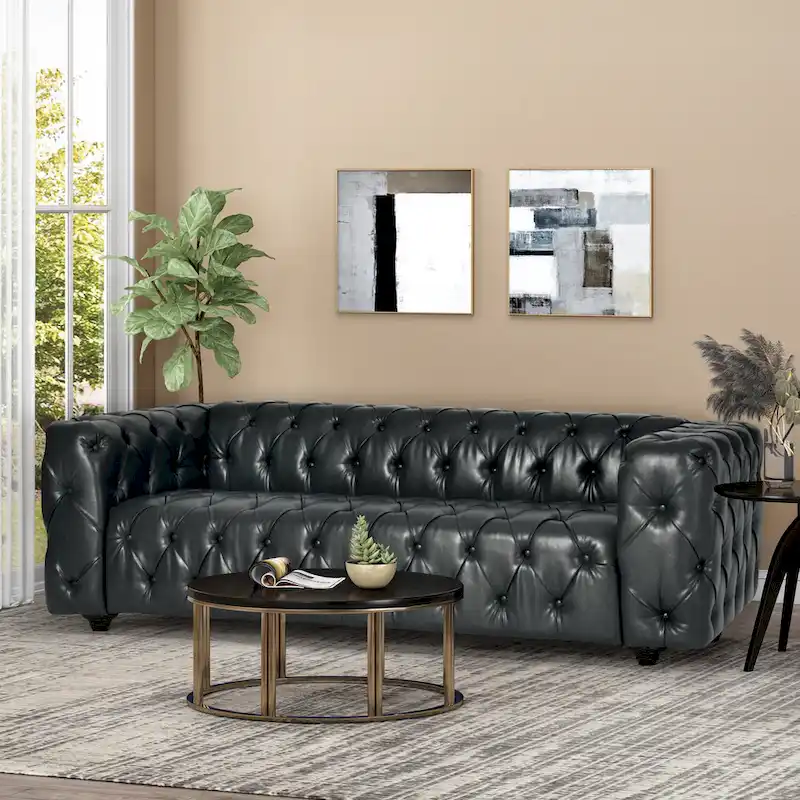 Sagewood Transitional Deeply Tufted Sofa by Christopher Knight Home