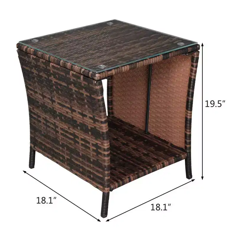 Karl Home | Brown Wicker Outdoor Side Table